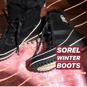 Size 9 sorel Black winter boot